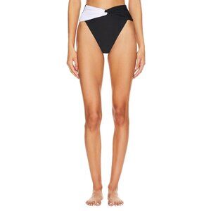 Tularosa Lucci High Waist Bottom in Black & White X-Small New Womens Swimsuit
